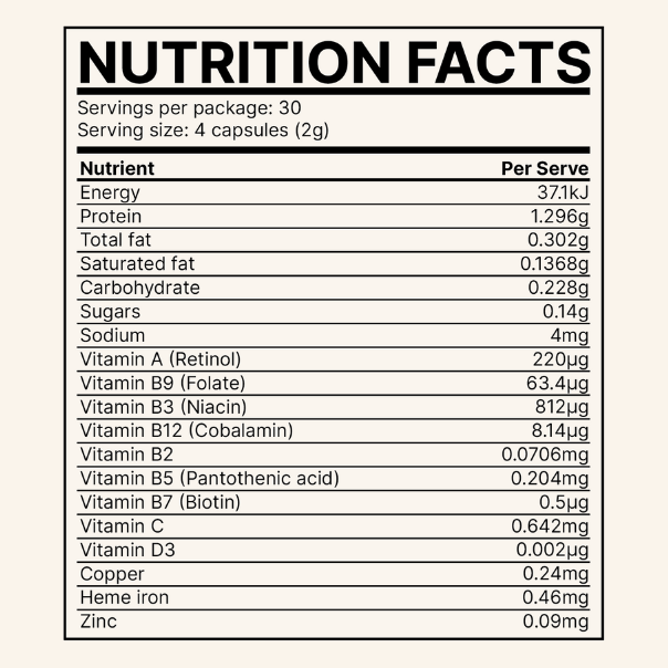 Organic Grass Fed Beef Liver Capsules
