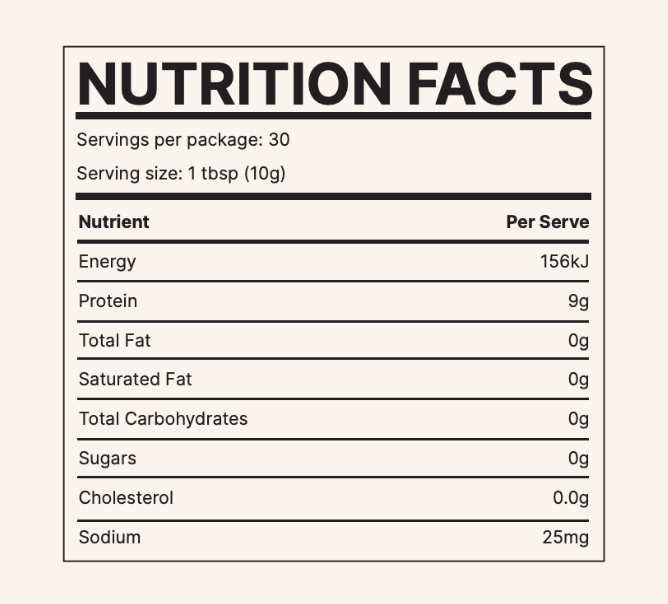 Goodie Collagen Peptides Nutritional Info
