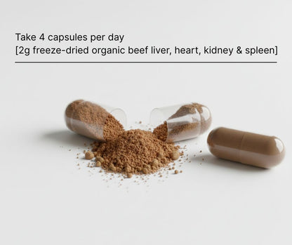 Organic Grass Fed Beef Organ Capsules