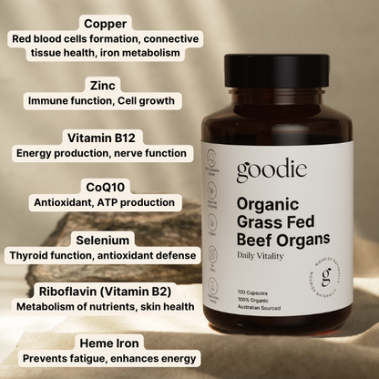 Organic Grass Fed Beef Organ Capsules
